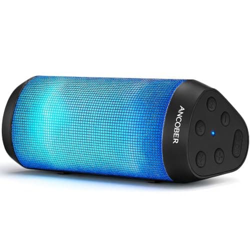 Portable Bluetooth Speaker, HD Stereo Sound, 36-Hour Playtime, Cool Dynamic LED Lights, Rechargeable, Built-in Mic, TWS Pairing, for Home/Party/Outdoor/Camping, Electronic Gadgets, Gifts for Him Her