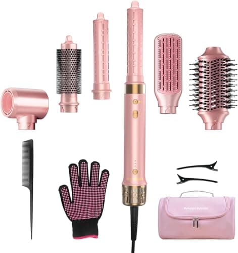 Mythsight StyleVibe 6-in-1 Air Styler with Hair Dryer & Auto-Wrap Curl L/R | Blow Dryer Brush, Thermal Brush and Straightener Brush For Fast Drying, Curls, Volumizing, Smooth Blowouts and Frizz Control