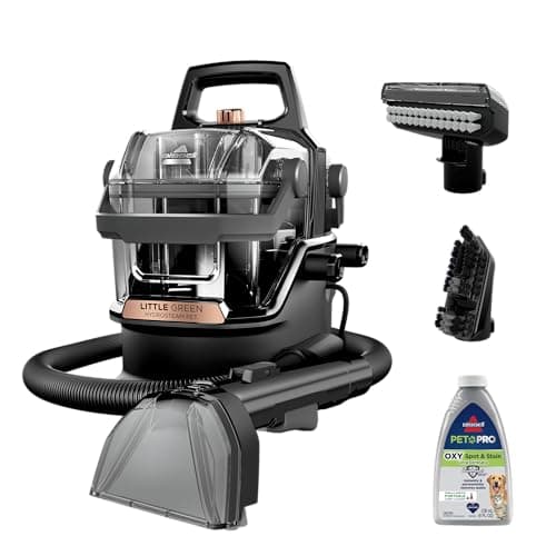 BISSELL Little Green HydroSteam Portable Carpet Cleaner, 3618 | HydroSteam technology combines hot water and steam; multi-purpose upholstery & car/auto detailing