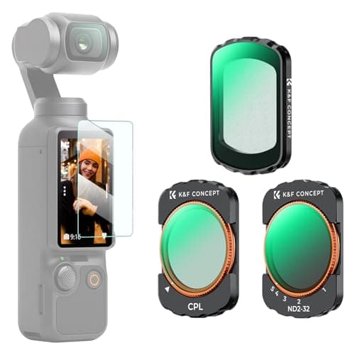 K&F CONCEPT Magnetic ND CPL Effect Filters Set for DJI Osmo Pocket 3, CPL ND2-32 Black Diffusion 1/4 3-Pack Filter Kit, Multi-Coated Top Optical Glass Filter