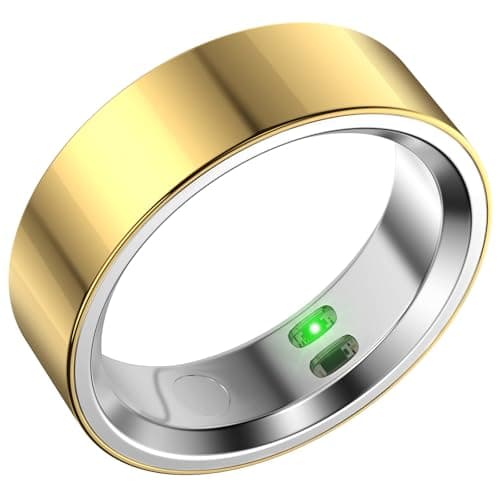 RQZ Smart Ring Health Fitness Tracker for Men and Women,Gold Size 11