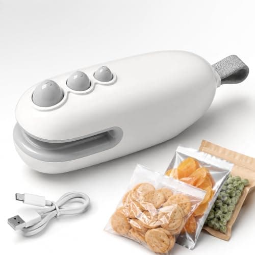 Mini Bag Sealer, Handheld Heat Sealer with USB-C Charging | USB Rechargeable, Portable Design, Food Storage, Includes USB Cable, Wrist Strap Included