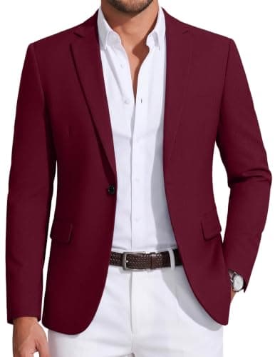 COOFANDY Mens Sport Coat Casual Blazer One Button Business Suit Jacket | Regular Fit Sports Coat, Lightweight Blazers, Notch Lapel, Solid Color, Wedding Prom Party Dress, Casual Daily Business