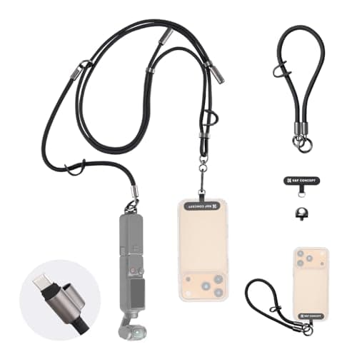 K&F CONCEPT Rechargeable Phone Strap Crossbody | Universal Anti-Theft Cellphone Lanyard Compatible with DJI Osmo Pocket 3/iPhone/Insta360/GoPro/Action Camera, PS01