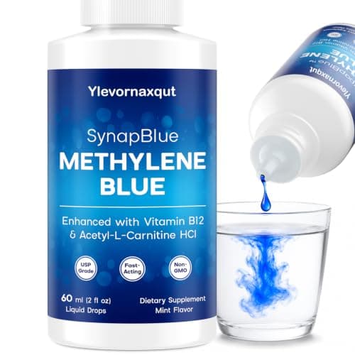 Methylene Blue Drops for Human, 1% USP Grade with ALCAR, Caffeine–Free, 2oz