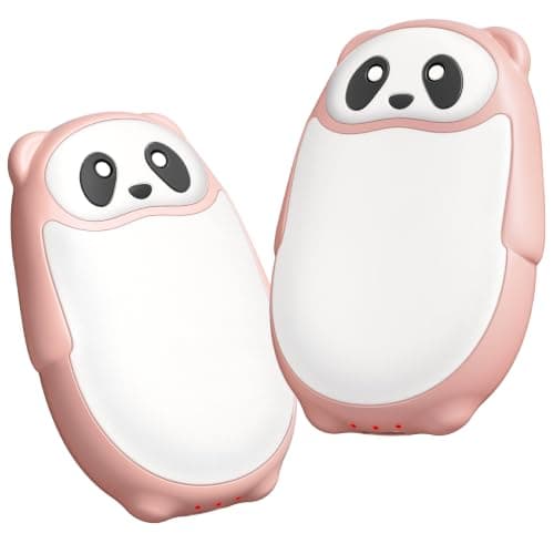 LANWANS Panda Hand Warmers Rechargeable 2 Pack, Electric Hand Warmers | Cute Panda Design, Magnetic 2‑in‑1, Palm‑Fit Grip, 3 Heat Levels, 2×2000mAh Batteries, 3‑5 Hr Runtime, Gift‑Ready Packaging