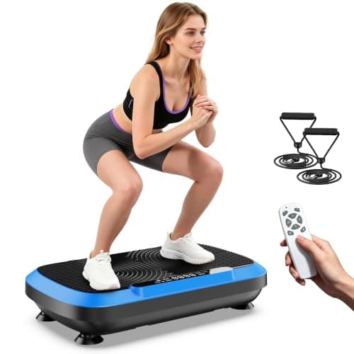 Vibration Shake Plate Exercise Machine - Vibrating Plates for Lymphatic Drainage,Weight Loss Platform Machines,Body Shaker Pad,Shaking Waver Board,with Remote Control & LED Display,Wuppoxer