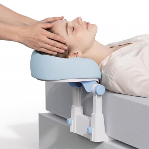 Massage Headrest for Bed, Portable Massage Head Holder, Adjustable U-Shaped Face Cradle with Silicone Cushion, Foldable Support, Face Down Pillow for Home Massage, Spa, Facial Care & Lash Extension
