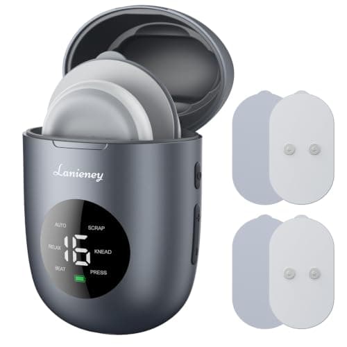 Lanieney Wireless TENS Unit Muscle Stimulator for Pain Relief, U8PRO, Gray | Rechargeable EMS Massager, Dual Channel, 6 Modes, Pocket-Size, Pain Relief for Neck, Back, Sciatica, Shoulder