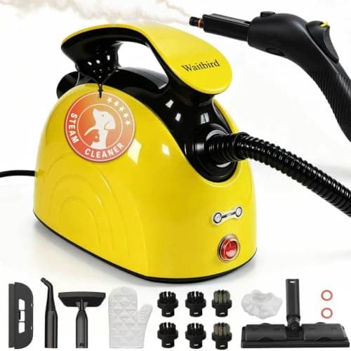 Waitbird 4.5 Bar 300°F Steam Cleaner for Bathroom, Kitchen, Floor & Grout | Ease of Use | Quick Heat Up | Large Water Tank | Quiet Operation | Safety Lock | 21 Accessories for Floor, Bathroom, Kitchen