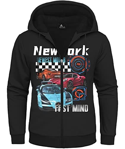 WENTTUO Flannel Hoodies for Men Heavyweight Fleece Sweatshirt Full Zip Up Thick Sherpa Lined Jacket