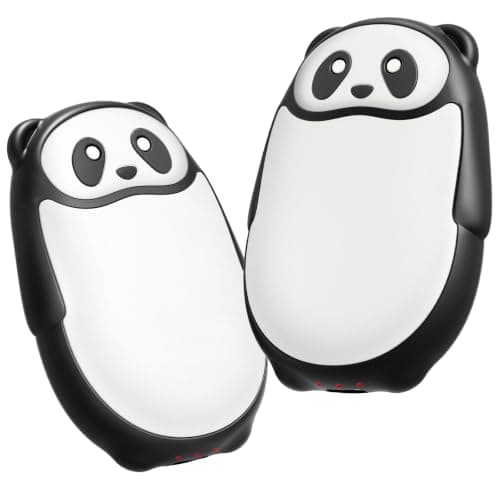LANWANS Panda Hand Warmers Rechargeable 2 Pack, Electric Hand Warmers | Cute Panda Design, Magnetic 2‑in‑1, Palm‑Fit Grip, 3 Heat Levels, 2×2000mAh Batteries, 3‑5 Hr Runtime, Gift‑Ready Packaging