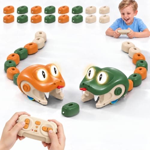 Remote Control Snake Game Toy, Magnetic Eating & Growing Tail, Moving Eyes | Remote Control Snake, Magnetic Eating Game, Growing Tail, Moving Eyes, Light & Sound Effects, Interactive Play, Kids Gift