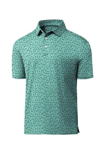 Mens Polo Shirts Short Sleeve Printed Quick‑Dry Golf Tops