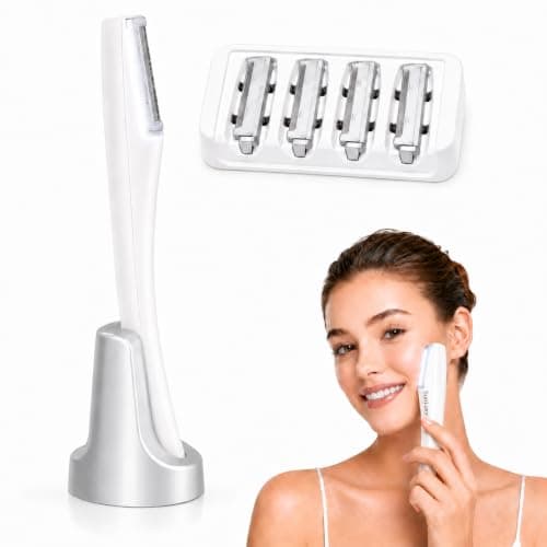 SUNLUXY Dermaplane Razor for Women Face - Gently Remove Facial Peach Fuzz | Sonic Smooth Dermaplaning Tool for Women - Solve Peach Fuzz & Dead Skin At Home - Ideal Christmas Gifts for Women Mom