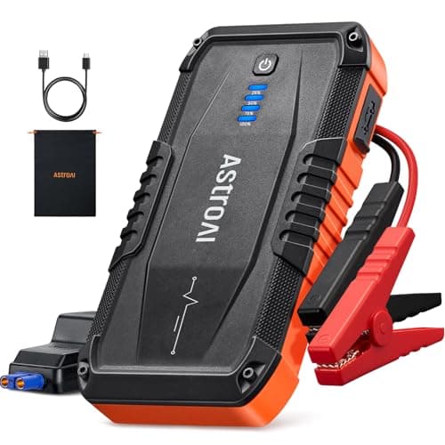 AstroAI S8 Car Battery Jump Starter 1500A – Portable 12V Lithium Jump Box | BOOST for Dead Battery, 3 Mode Flashlight, Power Bank & Smart Jumper Cables - for 6.0L Gas and 3.0L Diesel Engine, Red