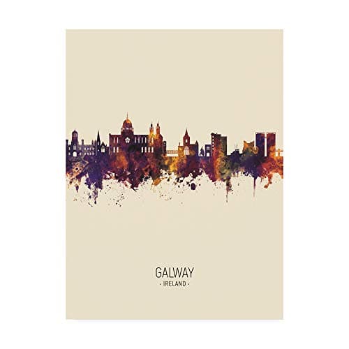 Trademark Fine Art Galway Ireland Skyline Portrait III by Michael Tompsett, 18x24
