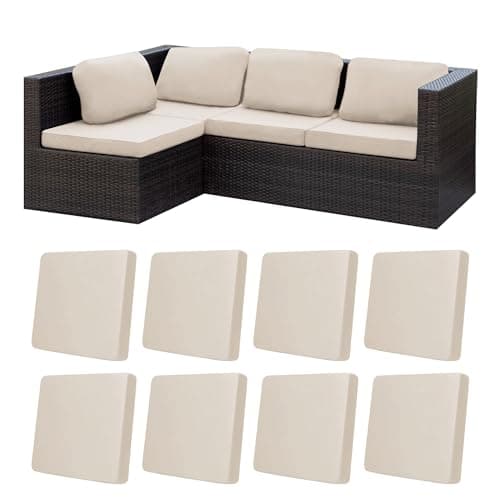 8 Pcs Outdoor Cushion Covers, Patio Sofa Cushion Covers Replacement | Outdoor Couch & Sofa Slipcovers,for Patio Furniture Cushion Covers,Washable Reusable Furniture Protector