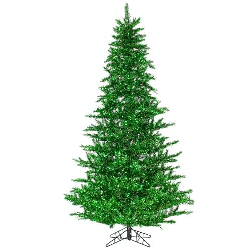 Vickerman 5.5' Tinsel Green Artificial Christmas Tree Featuring 794 PVC Tips and 400 Green Dura-lit LED Italian Style Lights