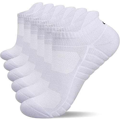 Lapulas Athletic Running Ankle Socks, Low Cut Cushioned Anti-Blister Tab Sports Socks Men Women 6Pairs