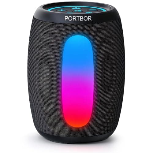 Bluetooth Speaker, Powerful Stereo Loud Sound, 30H Playtime/IPX5 Waterproof | 8 Light Modes, TWS Pairing, Portable Wireless Speaker for Home/Outdoor/Party/Camping/Travel, Ideal Gifts for Men Women Anyone