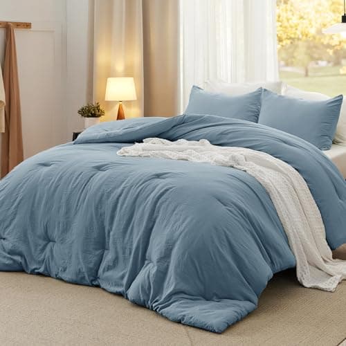 Bedsure California King Comforter Set Prewashed Bedding 3Pcs Beige 104"x96" | GentleSoft, Built to last, all season, bedding, comforter set, warm yet lightweight, gift choice, OEKO-TEX