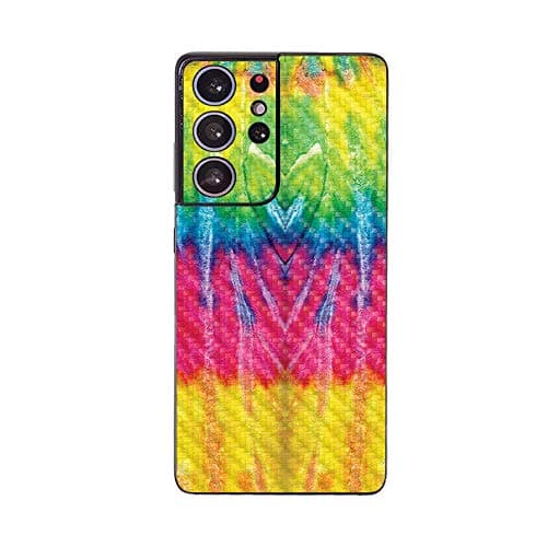 MightySkins Carbon Fiber Skin Compatible With Samsung Galaxy S21 Ultra - Tie Dye 2 | Protective, Durable Textured Carbon Fiber Finish | Easy To Apply, Remove, and Change Styles | Made in the USA