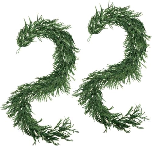 Real Touch Artificial Christmas Norfolk Pine Garland for Mantle