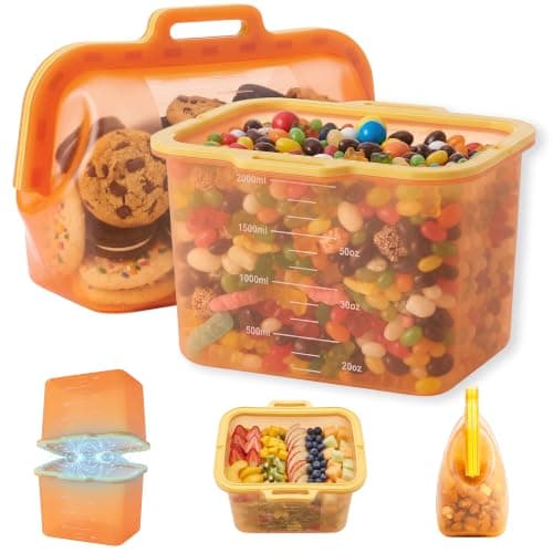 Reusable Silicone Food Storage Bags, No Harsh Smells, 8-Cup / 68 oz Stand-Up Pouches with Auto-Closing Magnetic Seal, for Lunch, Fruit, Meal Prep, School & Office, Dishwasher & Freezer Safe (2 Pack)