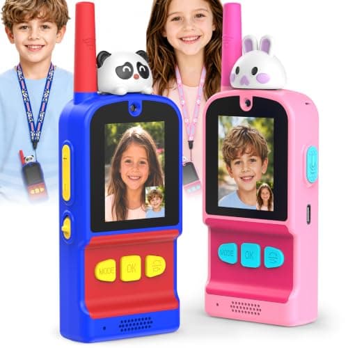 Marsbus Video Walkie Talkies for Kids 2 Pack, Gift for Ages 3-12 Girl & Boy | Long Range Kids Video Walkie Talkies with HD Camera & Voice Changer, Christmas Birthday Gifts for Kids, Stocking Stuffers