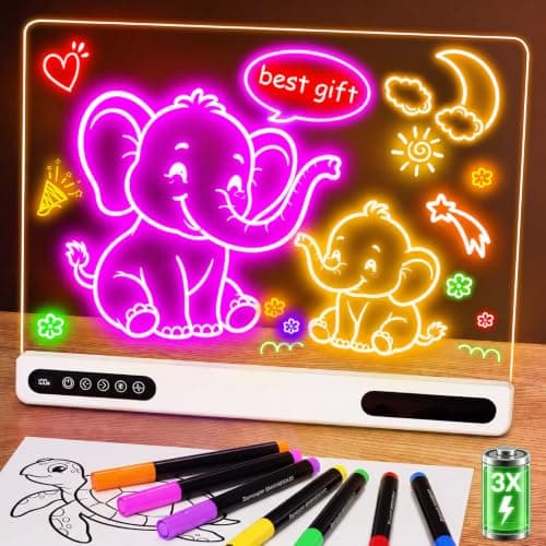 Rechargeable LED Drawing Board for Kids: 20 Hour Battery Life Scratch
