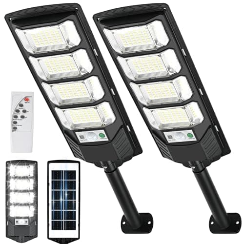 MATEPLUS Solar Street Light Outdoor 2 Pack