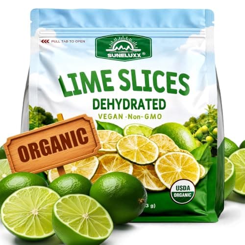 Organic Dehydrated Dried Lime Slices, Dry Cocktails Garnish Citrus Fruit | Perfect for Tea Drinks Smoothies Cooking, No Added Sugar or Additives, Bright Color and Fresh Aroma, Natural Vegan (9.6 oz)