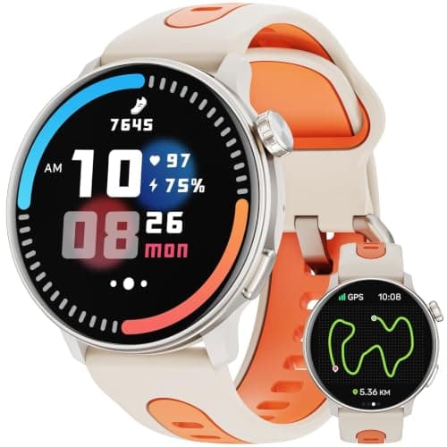 Mingdaln Smart Watches for Men Women GPS, 1.43" AMOLED Screen Smart Watch, Smartwatches Compass,Compatible with Android & iOS (Bluetooth Call Answer/Dial), Multiple Sports Modes Fitness Tracker
