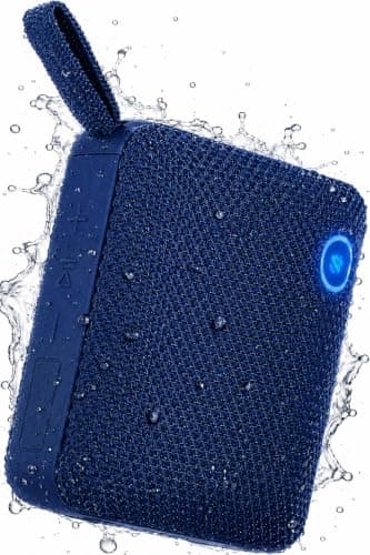 PHASEOTECH FM Radio & Bluetooth Speaker, IP68 Waterproof & dustproof, Long Battery Life, TWS Pairing, Bluetooth 5.3, Ultra-Portable Speaker for Home, Outdoor and Travel (Blue)