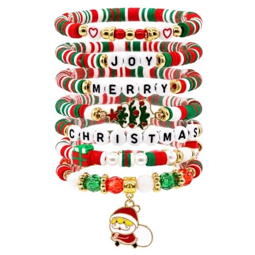 HSHFAMIIY 7 Pack Christmas Bracelets, Stocking Stuffers for Women Teen