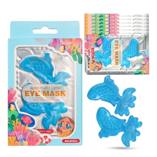 MOND'SUB Guppy-Shaped Hydrogel Eye Patches for Puffy Eyes & Dark Circles | Ocean-Inspired Jelly Texture With Hyaluronic Acid & Allantoin For Hydrating Eye Care, 6 Pairs