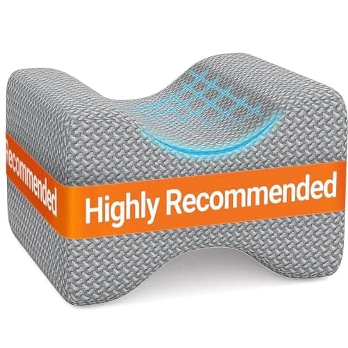 BlissTrends Memory Foam Knee & Leg Pillow for Side Sleepers, Grey, Large | Ergonomic Supports Knees, Legs, Hips, Back and Spinal Alignment for Side Sleeping and Pregnancy, Removable Washable Cover