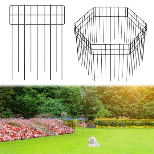 Garden Fence 6.2 FT x 17" H, Decorative Metal Border for Flower Beds