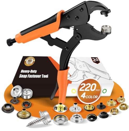 Snap Fastener Tool with 220 pcs 4 Color Snaps