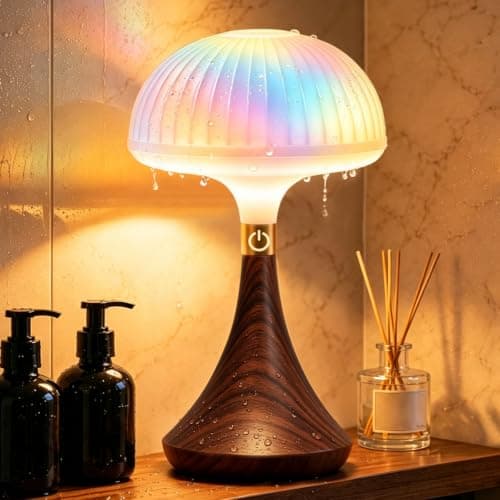 Shower Lamp IP65 Waterproof Rechargeable Ocean Projector LED Outdoor Lamps | 15 Colors Ocean Wave Projector with Touch/Remote, Mood Lighting Table Lamp for Bathroom/Bedroom/Spa, Bedside Lamp with Timer