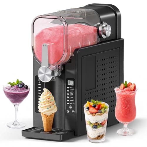NEOISM Slushie Machine for Home, No Ice Needed Ice Cream Maker, Black | with Auto-Clean, LED Display, 6 Preset Programs for Ice Cream, Frappés, Milk Shake and More, Family Gatherings & Home Bar