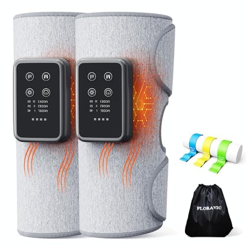 FLORAVIC Calf Massager for Circulation & Pain Relief, Cordless Leg Massager | Heat and Air Compression for Swelling, Relaxing Gifts for Women Mom Dad Runner & Seniors, Adjustable Comfort for Slim Calves