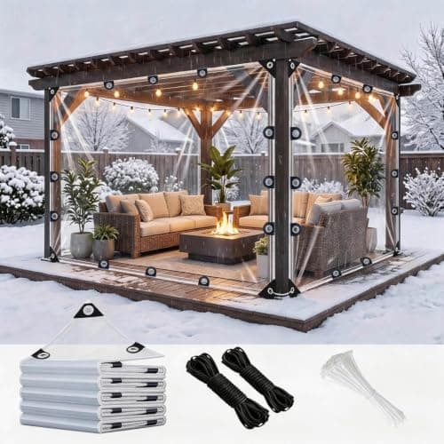 Small Clear Tarps Heavy Duty Waterproof Vinyl Tarp with Grommets 4x6ft