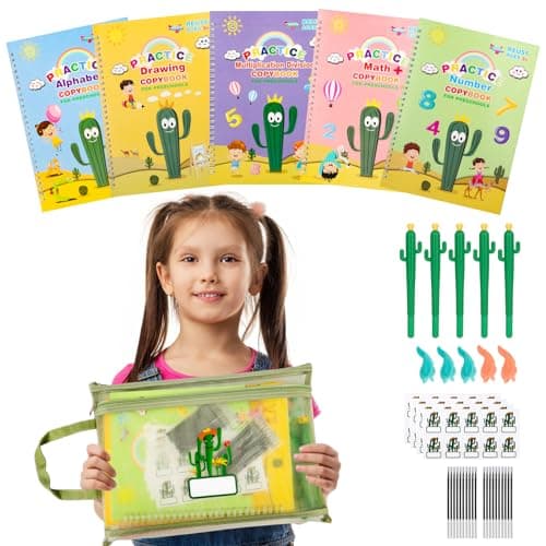 LUCKFUTURE Grooved Magic Copybook, Reusable Handwriting Practice