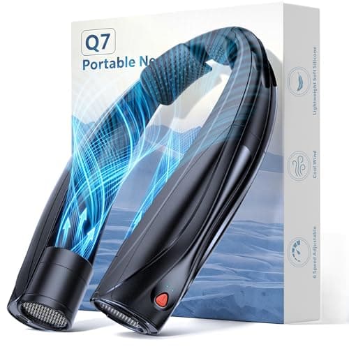 Vexolta Portable Neck Fan, 6000mAh Personal Fan, 360° Cooling Rechargeable Wearable Fan, 6 Speeds Adjustable Hands-Free Fans for Travel, Outdoor, Office, Ideal Summer Gifts