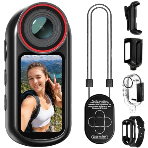 4K Mini Body Camera 1.5" Screen with EIS Action Camera for Vlogging | 1oz Weight,16:9 Auto Rotation,Anti-Shake,Strong Magnetic,for Helmet/Chest
