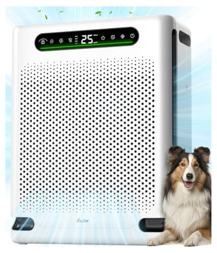 FreAire Air Purifiers for Home Large Room Up to 2600 Ft², HAP605 White | HEPA Air Purifier with Washable Filter and Real-Time PM2.5 Display, 20 dB Sleep Mode, Turbo Mode for Pet Hair, Dust & Smoke