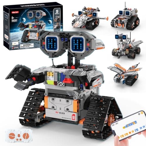 WINGIFT STEM Robot Building Kit for Kids, 5IN1 Remote & APP Controlled Set,RC Space Robot/Patrol Vehicle STEM Building Sets, Coding Robot Building Toy, Birthday Gifts for Boys Ages 8-14+ (676PCS)