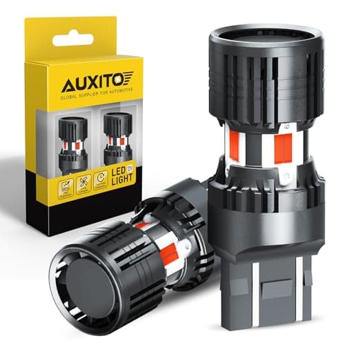 AUXITO CANBUS 7440 7443 LED Bulbs Red with Built-in Resistor 7441 7444 W21W Anti Hyper Flash Error Free Brake Lights, Tail Lights, Stop Lights, Turn Signal Lights, Pack of 2